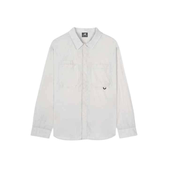 New Balance New Balance Jackets Unisex Light Beige Lapel Moderate Straight Fit