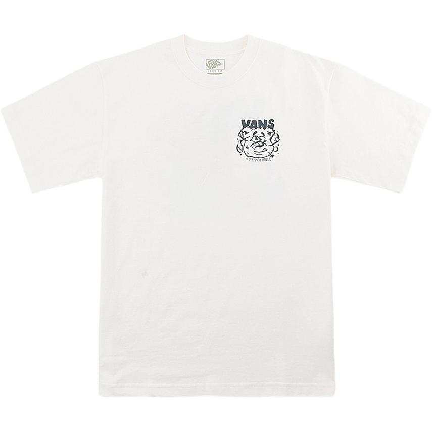 Vans T Shirts Unisex Ecru Crew Neck Thin Straight Fit