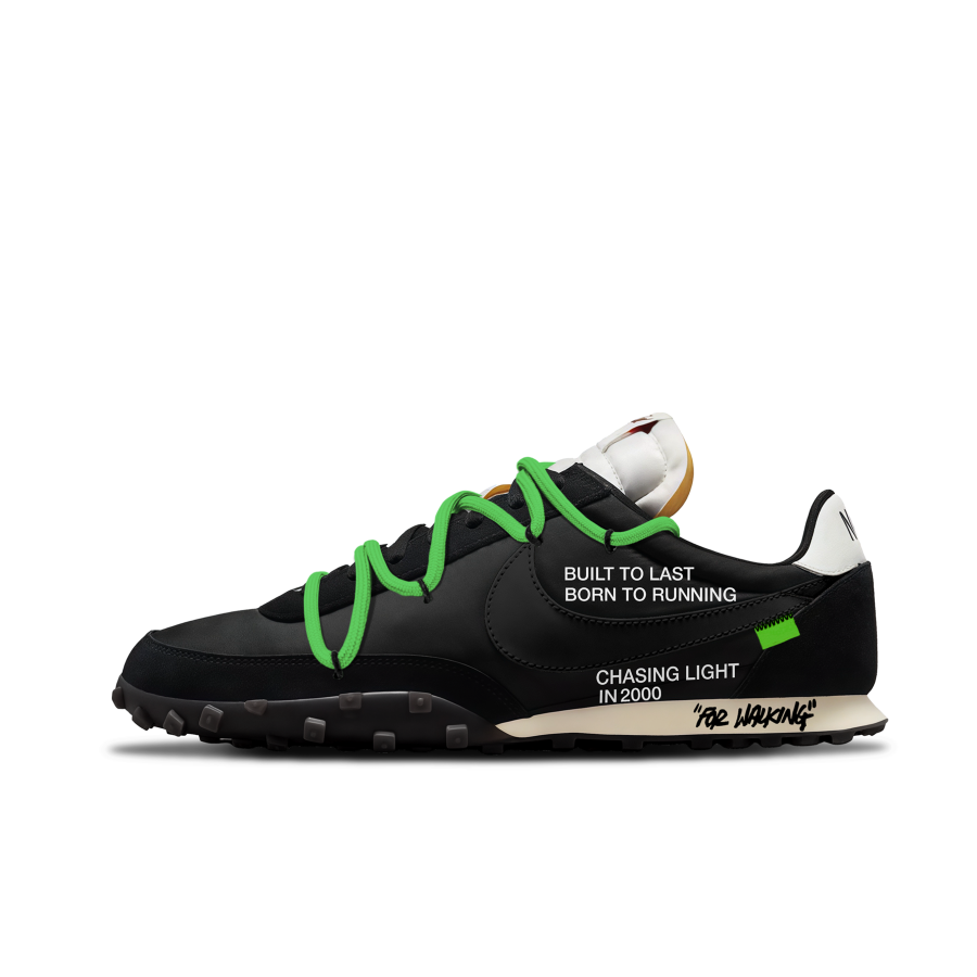 Nike Nike Waffle Racer Casual Shoes Unisex Low Top Black White Green