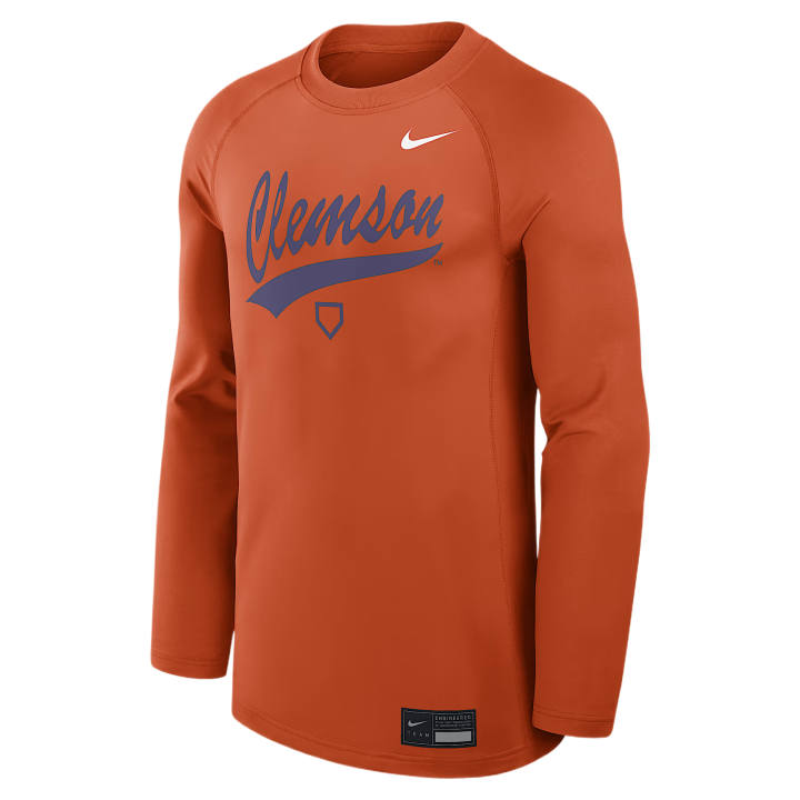 Nike Nike Dri Fit College T Shirts Men's Orange Crew Neck Moderate