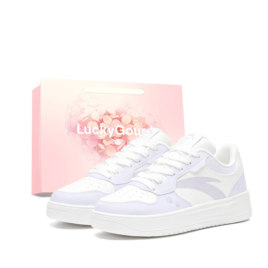 ANTA Easy Skateboard Shoes Women's Low Top White, Purple