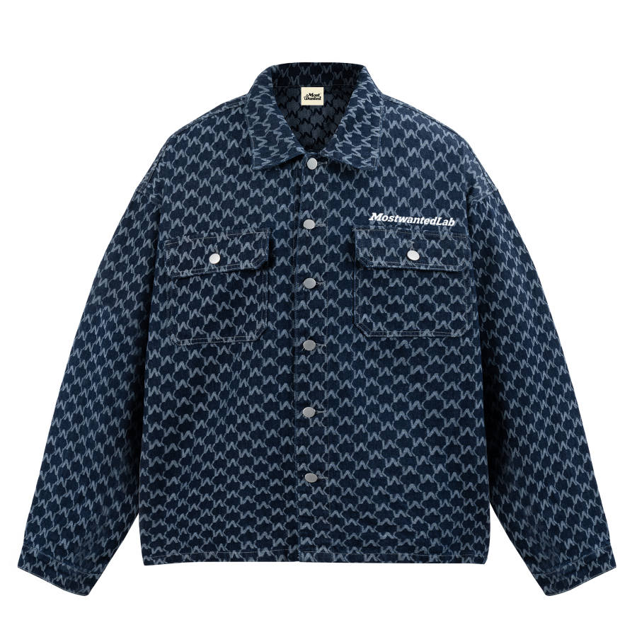 MostwantedLab Denim Jackets Unisex Lapel Moderate Straight Fit