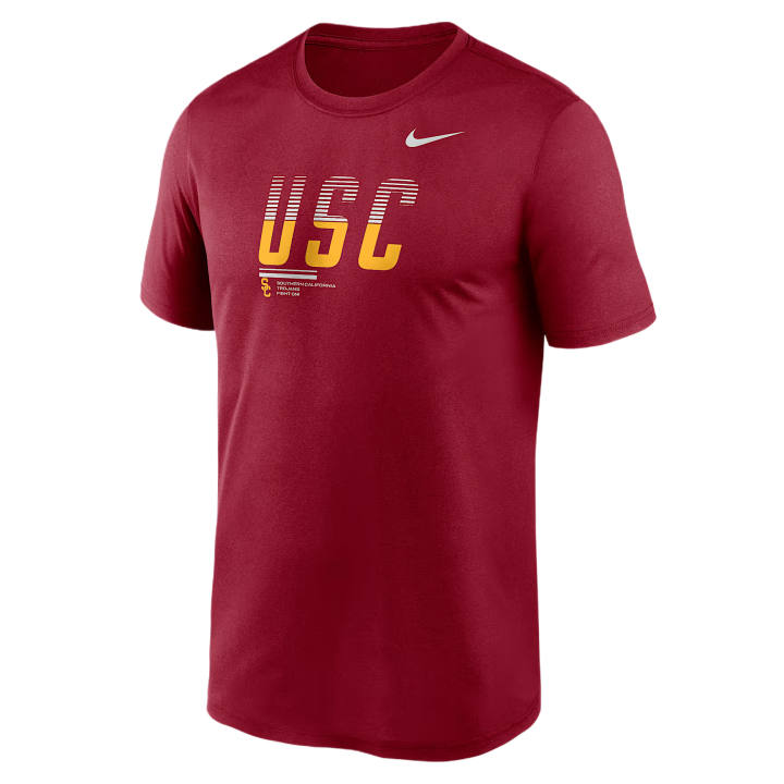 Nike Nike Dri Fit College T Shirts Men's Total Crimson Team Crew Neck