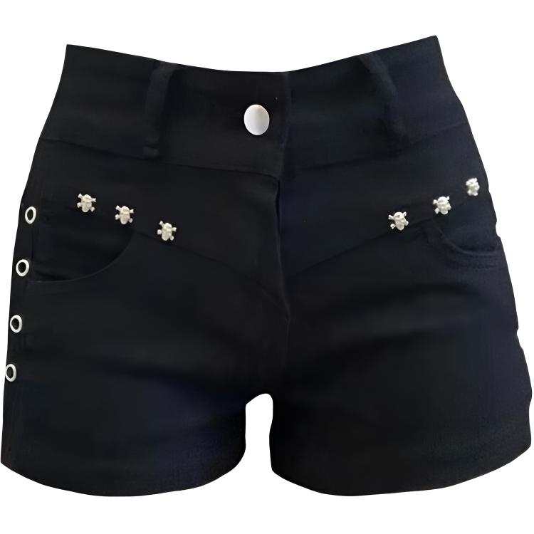 CHARM GLOW Denim Shorts Women's Moderate Straight Fit Pants