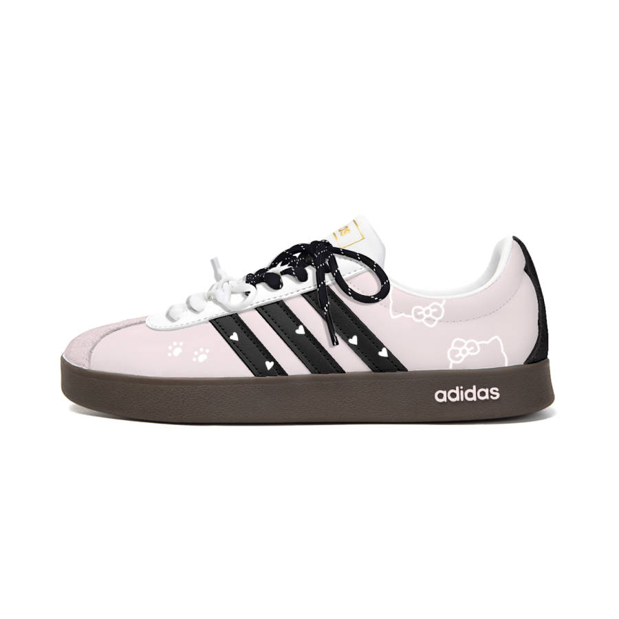 Adidas Adidas Vl Court Classic Skateboard Shoes Unisex Low Top Pink Black