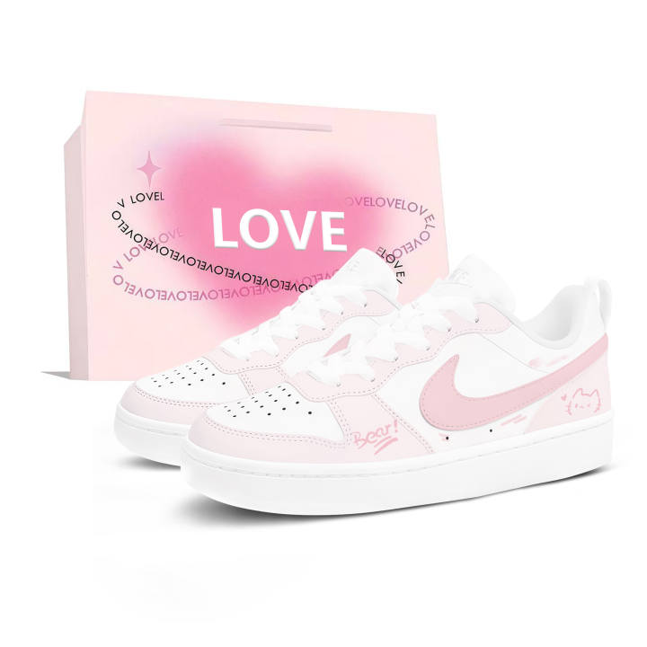 Nike Nike Court Borough Skateboard Shoes Women's Low Top White/Pink