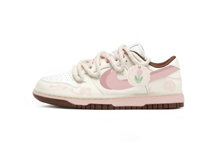 Nike Nike Dunk Skateboard Shoes Unisex Low Top White/Pink/Brown