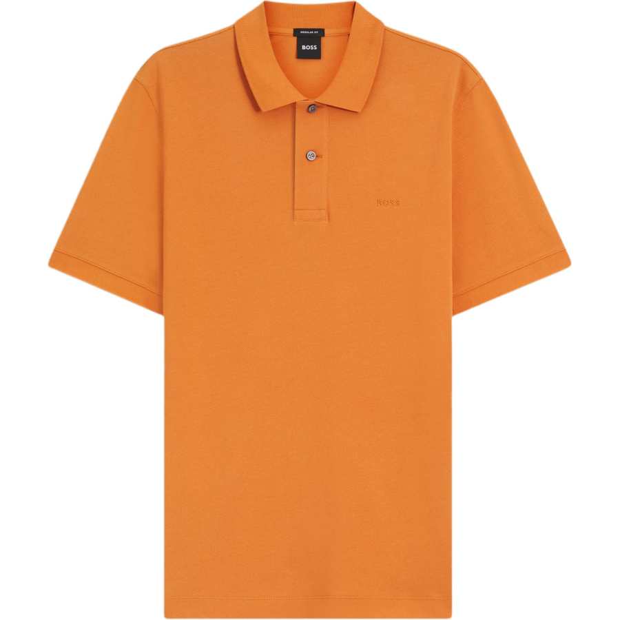 HUGO BOSS Polo Shirts Men's Orange Red Polo Collar Moderate Other