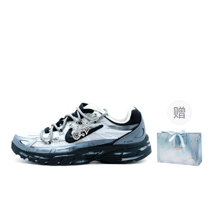 Nike Nike P 6000 Running Shoes Unisex Low Top Black/White/Gray