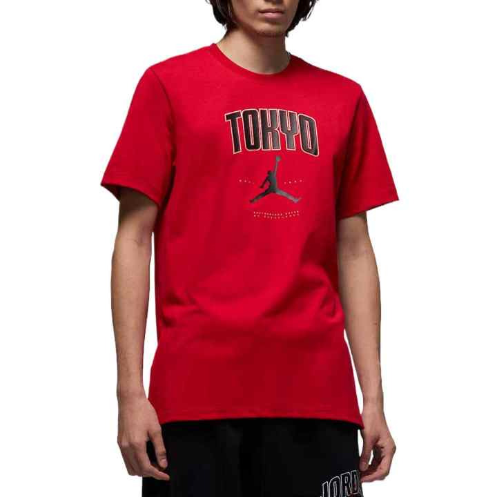 Jordan Jordan T Shirts Men's Gym Red Crew Neck Moderate