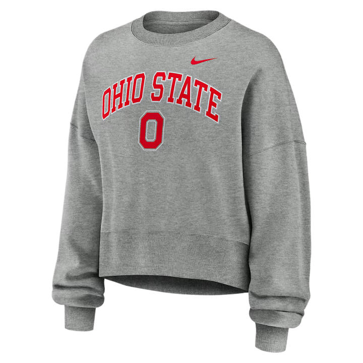 Nike Nike College Sweatshirts Women's Gray Heather Crew Neck Moderate