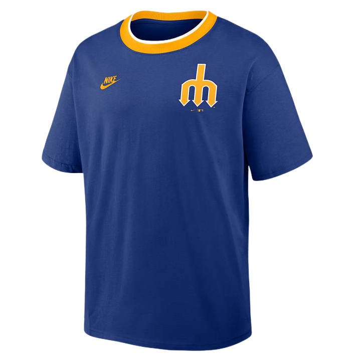 Nike Nike Max90 T Shirts Men's Royal/Gold Crew Neck Moderate
