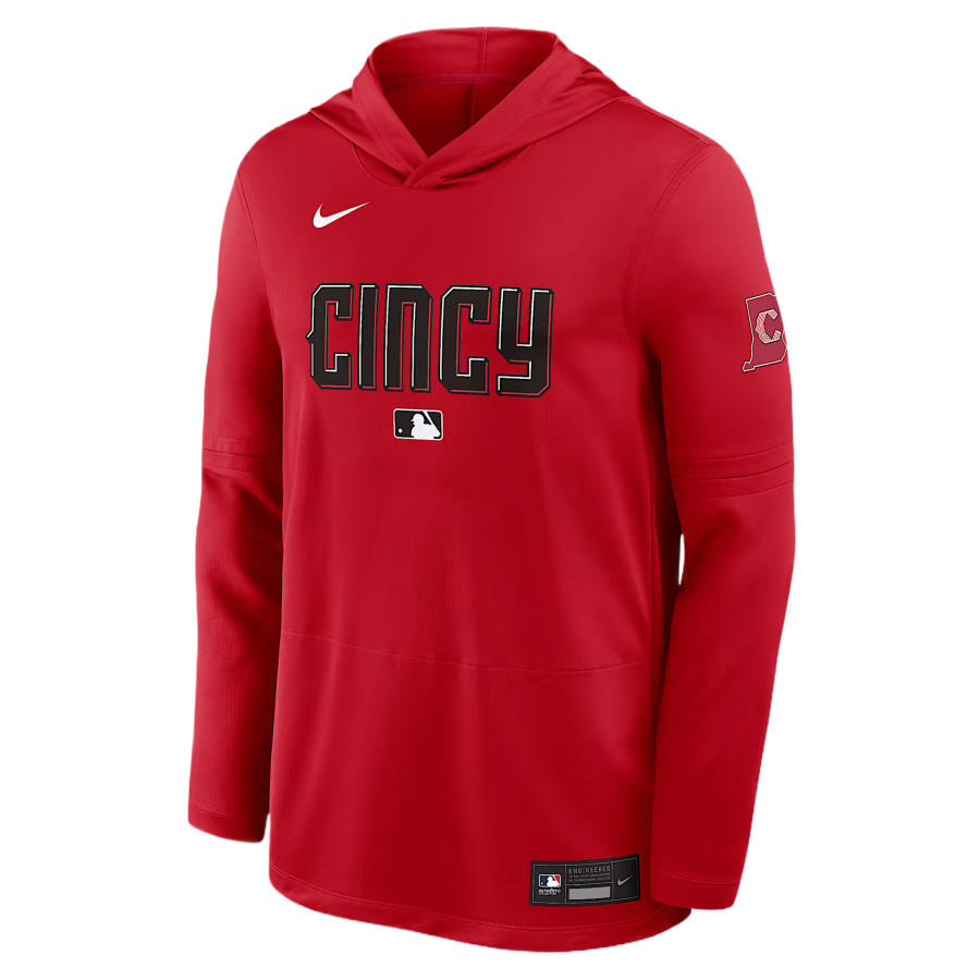 Nike Nike MLB Cincinnati Reds City Connect Sweatshirts Men's Red Hooded Non Detachable Moderate Straight Fit