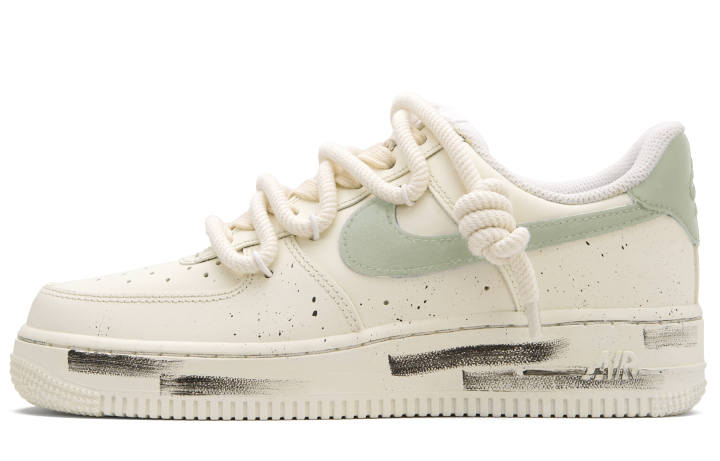 Nike Nike Air Force 1 Skateboard Shoes Unisex Low Top Ecru Blue