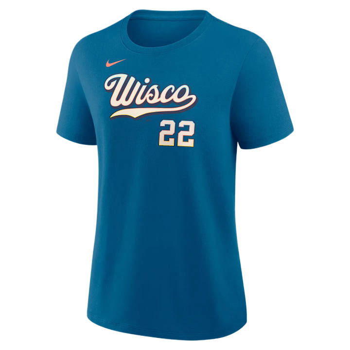 Nike Nike T Shirts Women's Mineral Blue Crew Neck Moderate