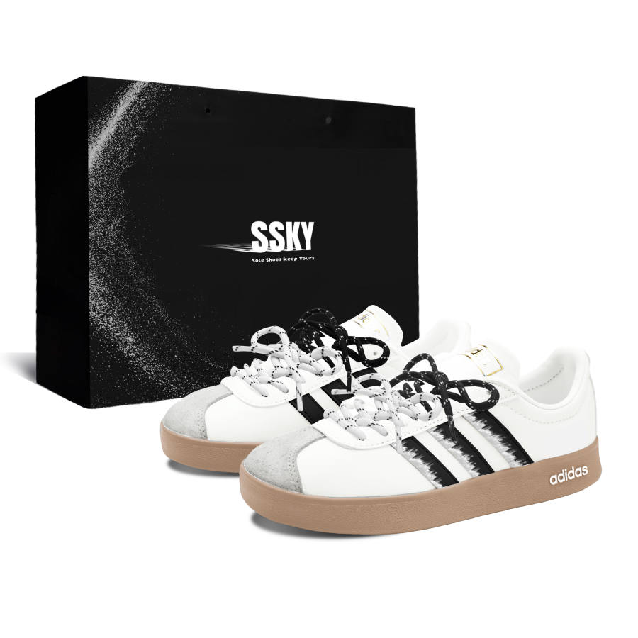 Adidas Adidas VL COURT 2.0 Skateboard Shoes Unisex Low Top White/Black