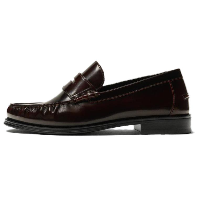 ZARA Loafers Men's Low Top Dark Red Color
