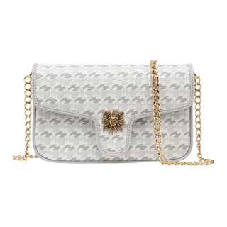 VANESSA HOGAN PVC Light Feather Bag, Chain Bag, Shoulder Bag, Crossbody Bag Small Women's Gray