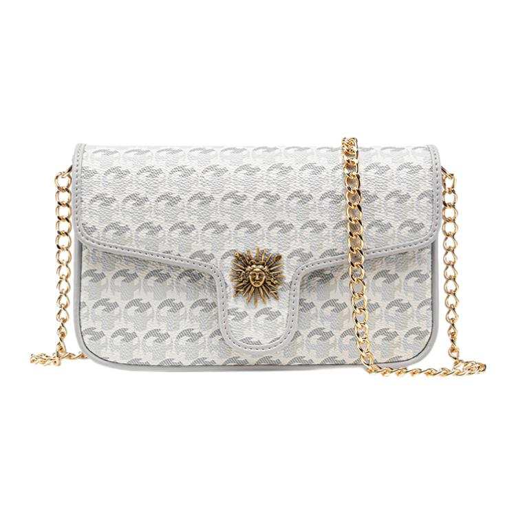 VANESSA HOGAN PVC Light Feather Bag, Chain Bag, Shoulder Bag, Crossbody Bag Small Women's Gray