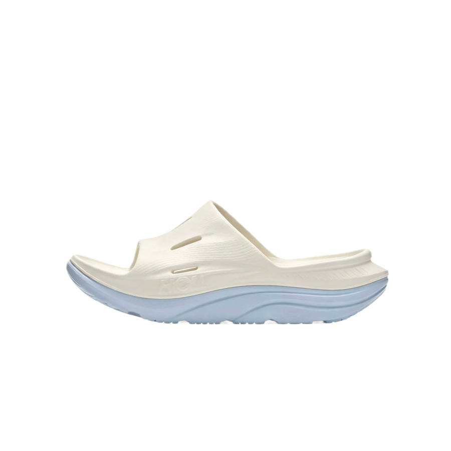 HOKA ONE ONE Ora Recovery Slide 3 Slide Slippers Unisex Elegant Stone White/Sunrise Blue