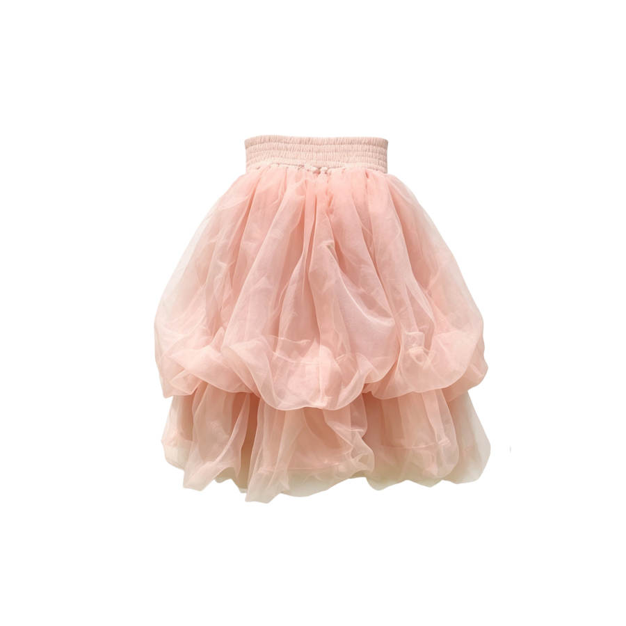 TUSHIFEI Sleeveless Dresses Women's Peach Pink Strapless Top Moderate Short Skirt Puffy Skirt