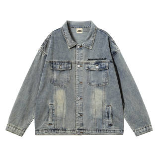 MostwantedLab Denim Jackets Unisex Lapel Moderate Straight Fit