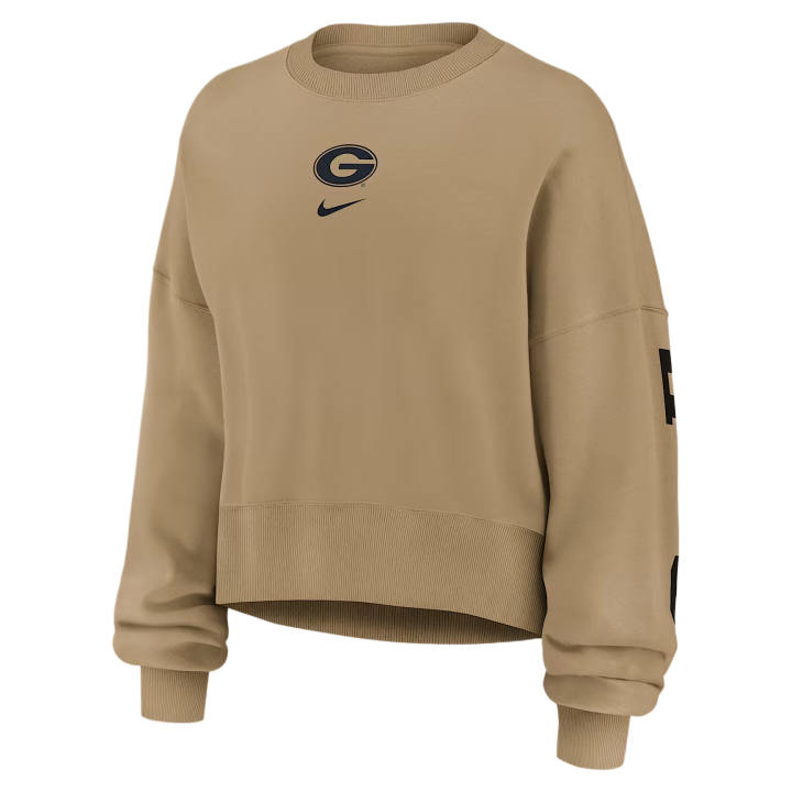 Nike Nike College Sweatshirts Women's Parachute Beige Crew Neck Moderate