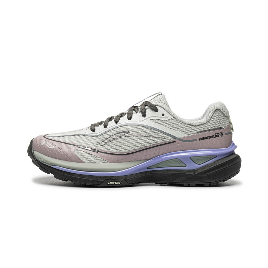 Li-Ning Li Ning Outdoor CF Tracing, Hiking Mountaineering & Hiking Shoes Women's Low Top White Birch Gray/Ink Gray Purple