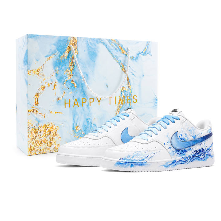 Nike Nike Court Vision Skateboard Shoes Unisex Low Top Blue