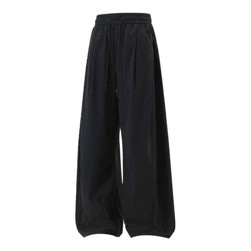 Sugarfunk Casual Pants Unisex Upgraded Black Moderate Straight Fit Pants