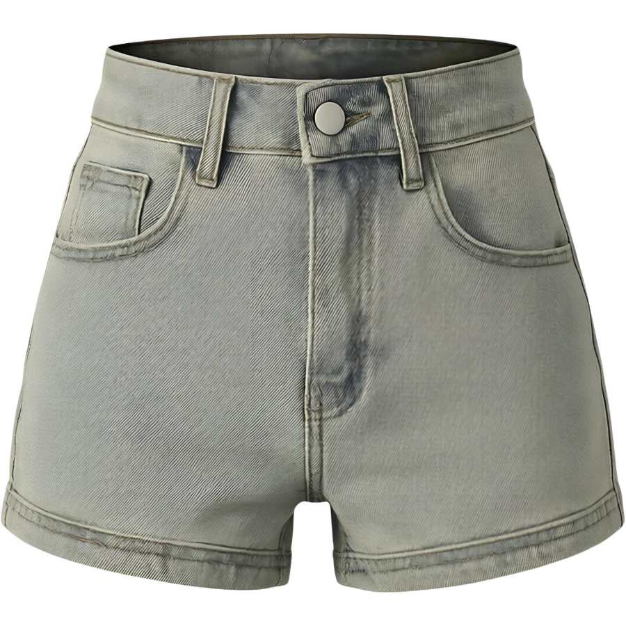 CHARM GLOW Denim Shorts Women's Blue Moderate Straight Fit Pants
