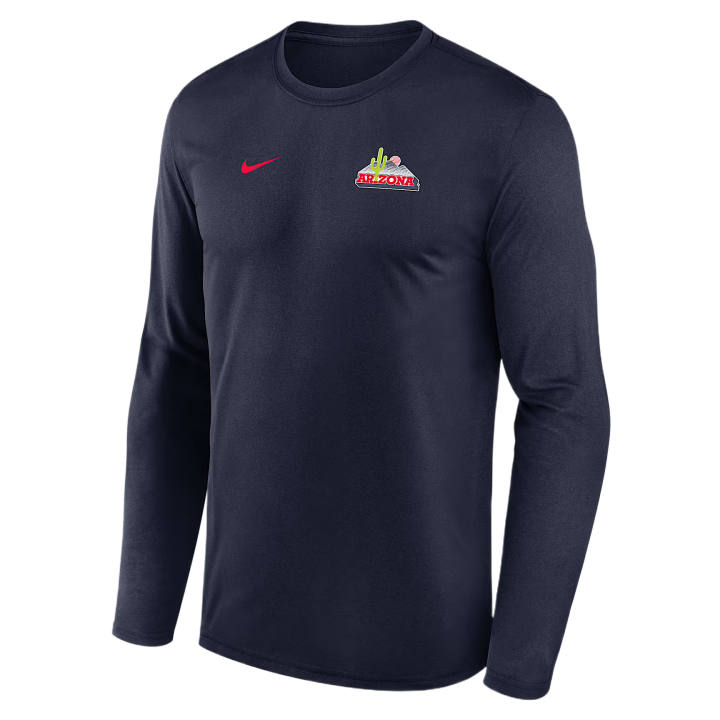 Nike Nike Dri Fit College T Shirts Men's Marine Blue Crew Neck
