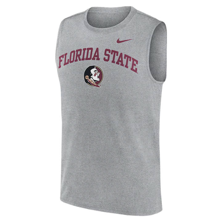 Nike Nike Dri Fit College Tank Tops Men's Gray Crew Neck Moderate Other
