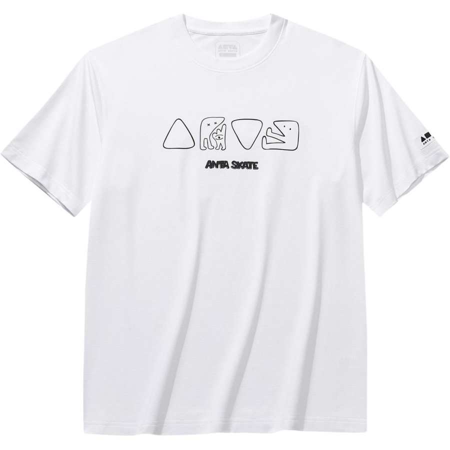 ANTA T Shirts Unisex Snowflake White Crew Neck Moderate Straight Fit