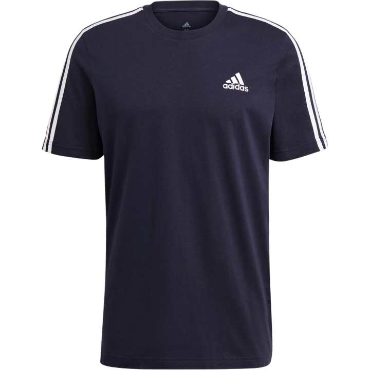 Adidas Adidas ESSENTIALS 3 Stripes T Shirts Men's Ink Blue Crew Neck