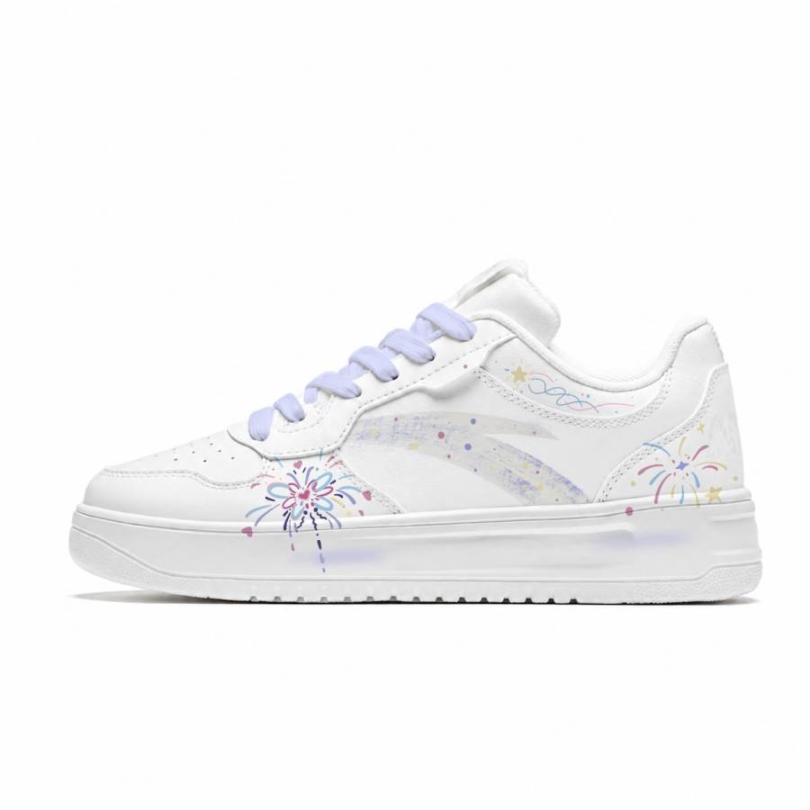 ANTA Easy Skateboard Shoes Women's Low Top White