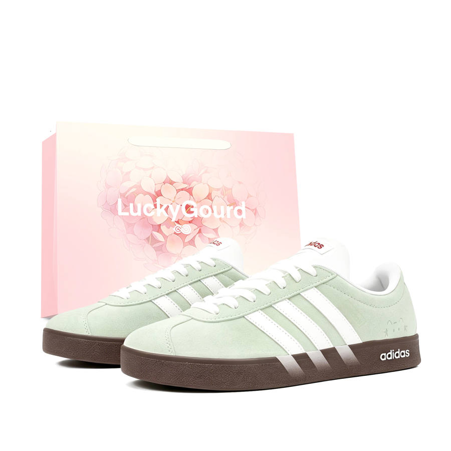 Adidas Adidas VL COURT 2.0 Skateboard Shoes Unisex Low Top Green/White