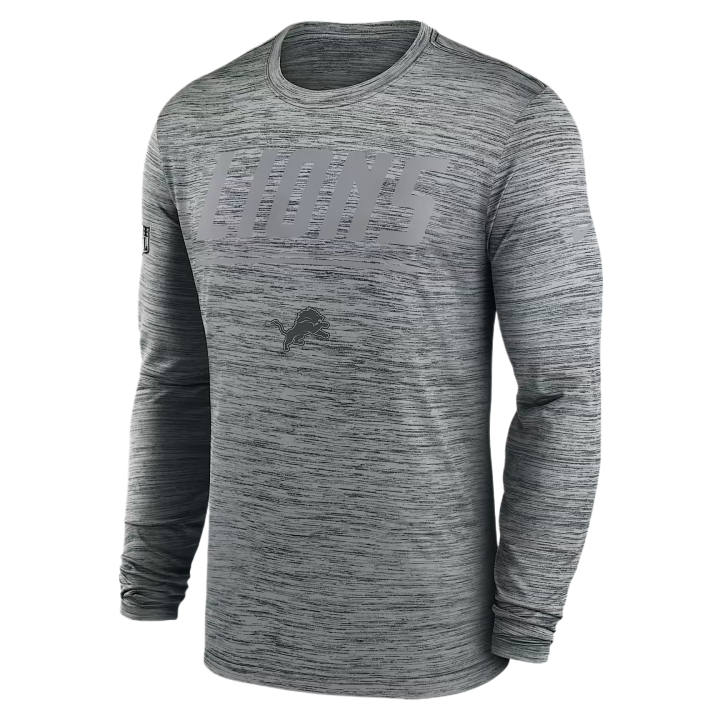 Nike Nike Detroit Lions T Shirts Men's Gray Heather Crew Neck Moderate