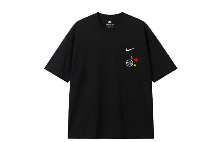 Nike Nike Sportswear T Shirts Men's Black Crew Neck Moderate Straight Fit
