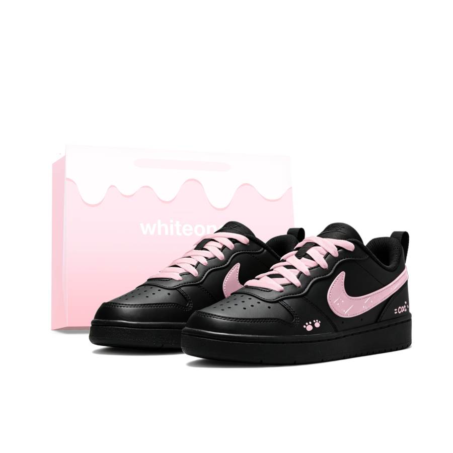 Nike Nike Court Borough Skateboard Shoes Women's Low Top Black, Pink