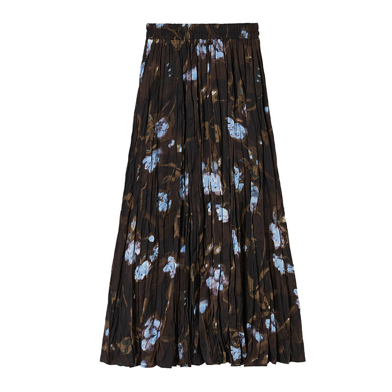 XIANGYING Casual Long Skirts Women's Coffee Moderate