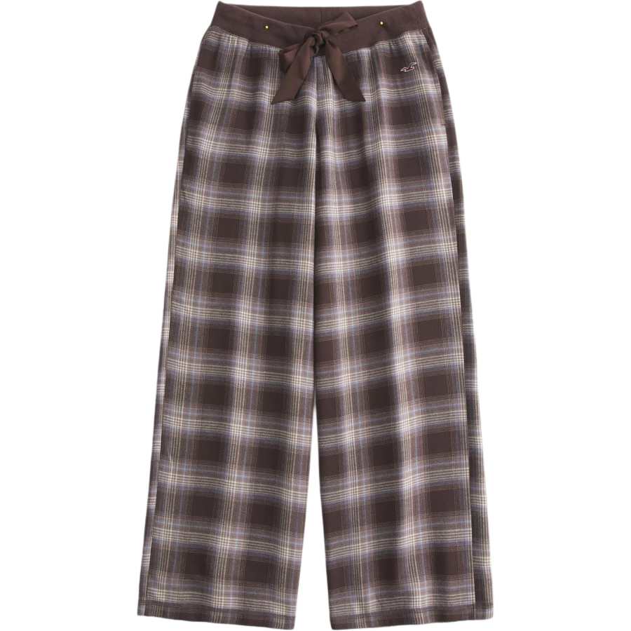 Hollister/ Casual Pants Women's Brown Plaid Moderate Straight Fit Pants