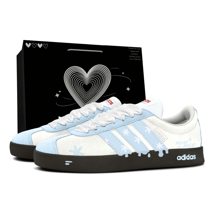Adidas Adidas VL COURT 2.0 Skateboard Shoes Unisex Low Top Blue