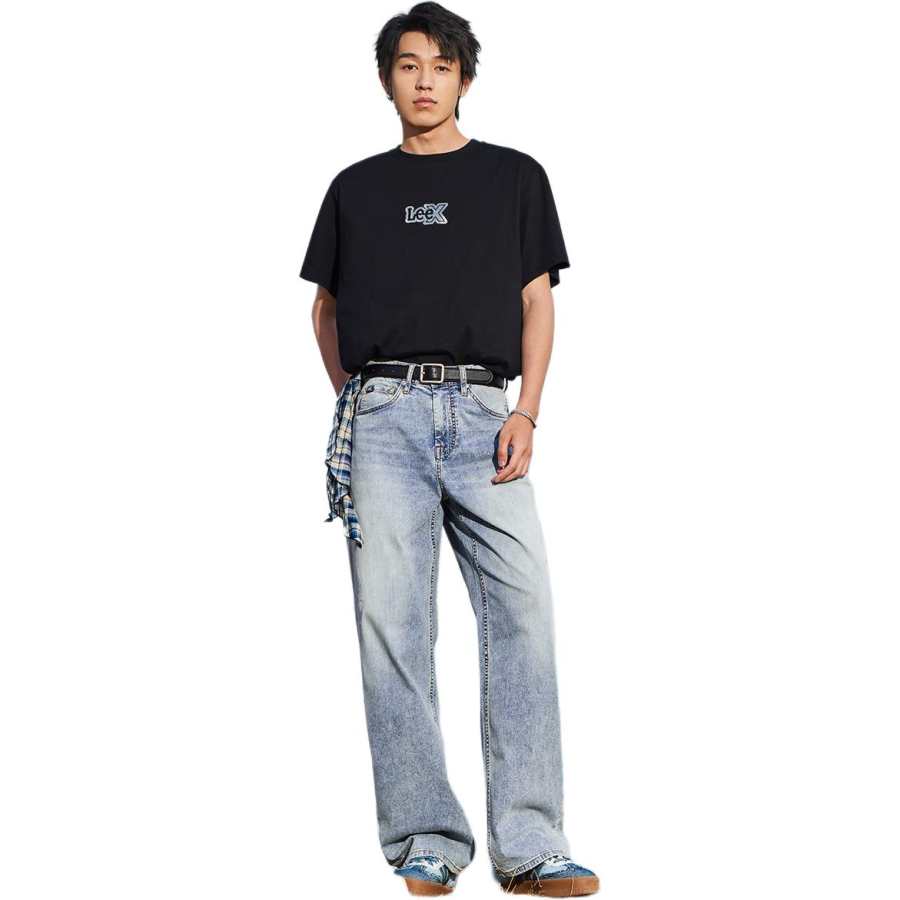 Lee Lee Jeans Men's Light Blue Thin Straight Fit Pants