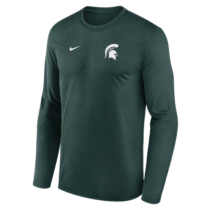 Nike Nike Dri Fit College T Shirts Men's Green Crew Neck