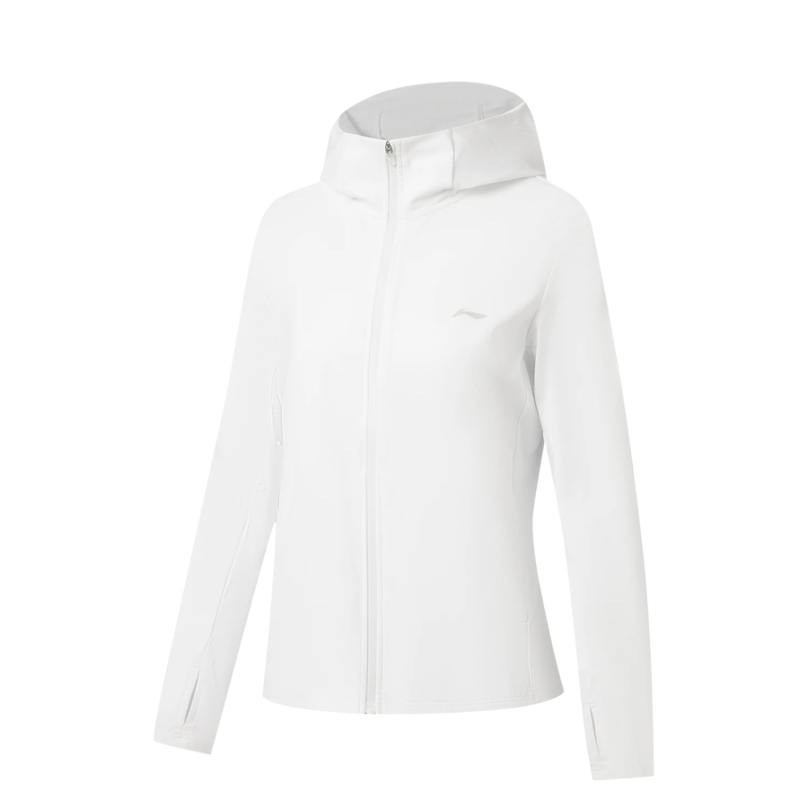 Li-Ning Li Ning Fitness Series Fitness Clothing Women's White Hooded Non Detachable Moderate Straight Fit