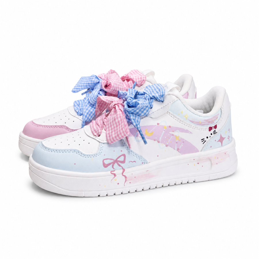ANTA Easy Skateboard Shoes Women's Low Top White/Blue/Pink/Purple
