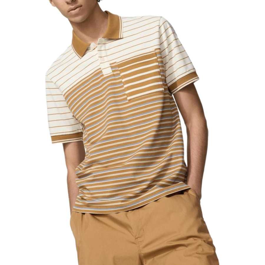 UNIQLO Francesco Risso Polo Shirts Men's Camel Moderate