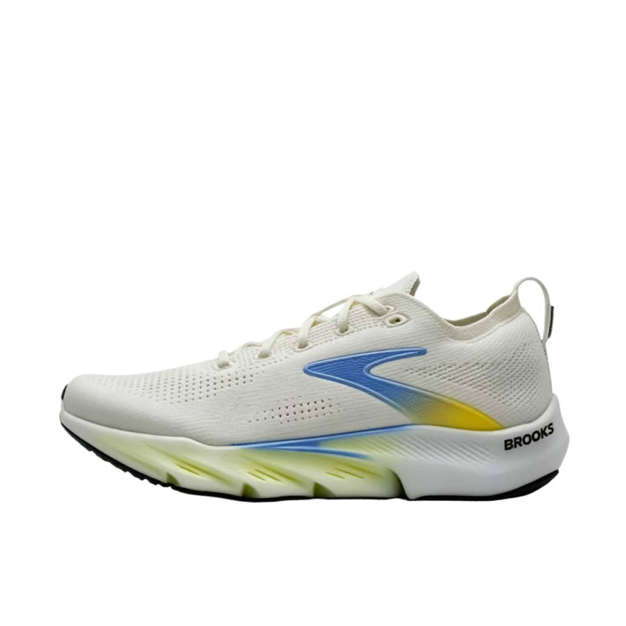 Brooks Glycerin Flex Running Shoes Men's Low Top White/Cyber Yellow/Night Lifestyle