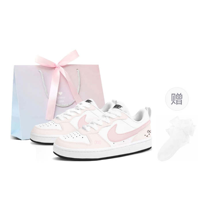 Nike Nike Court Borough Skateboard Shoes Unisex Low Top Pink